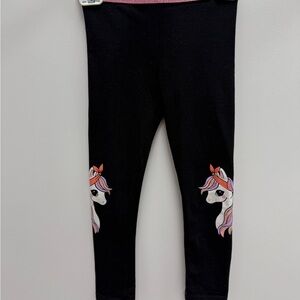 Kids Black Unicorn Leggings
